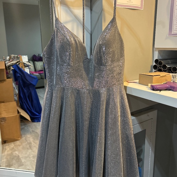 Blush 11808 Pewter Mini Dress - Picture 1 of 3